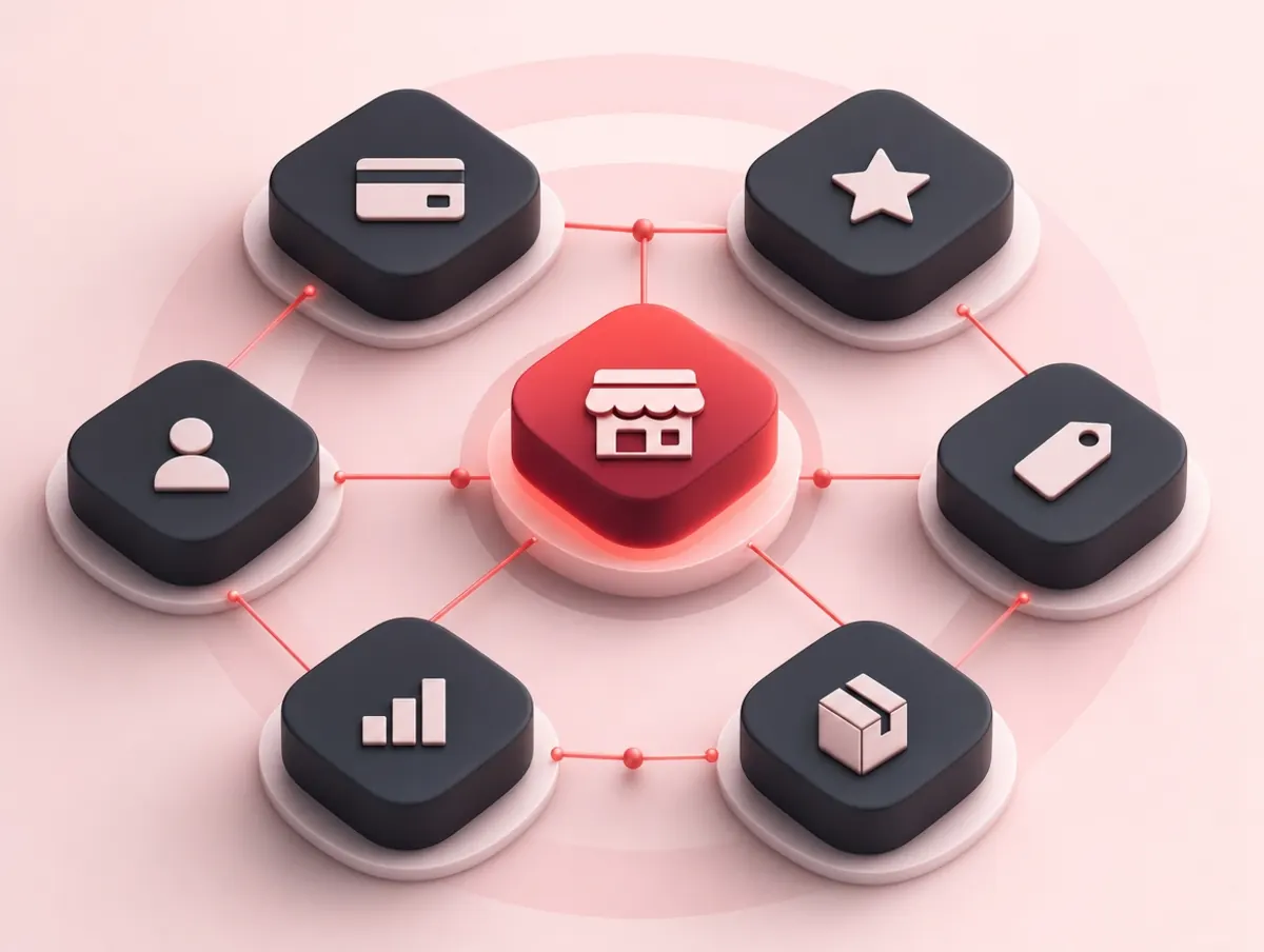 Retail commerce system with storefront, catalog, and checkout