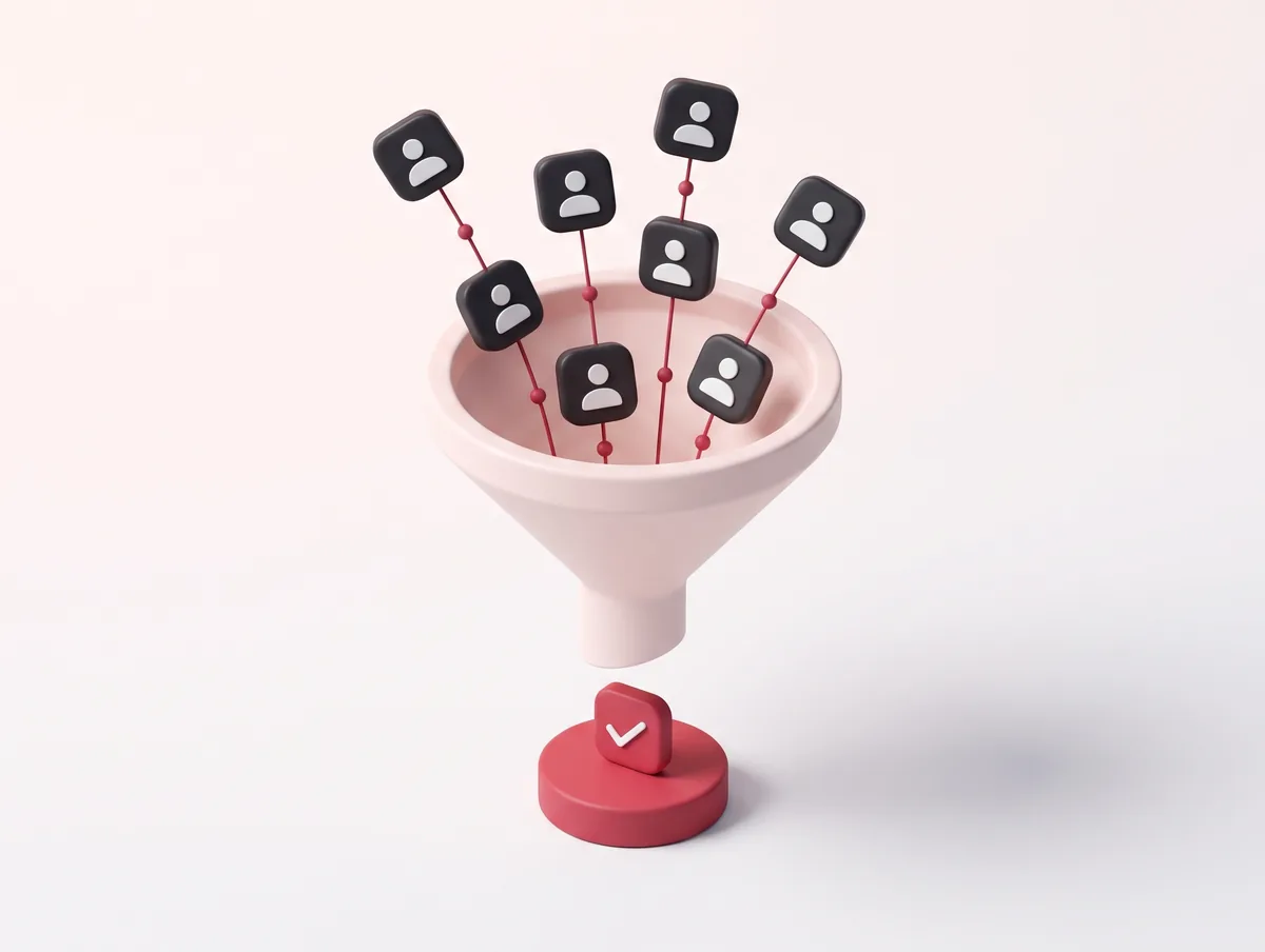 A candidate pipeline narrowing to one selected profile, representing IT recruitment