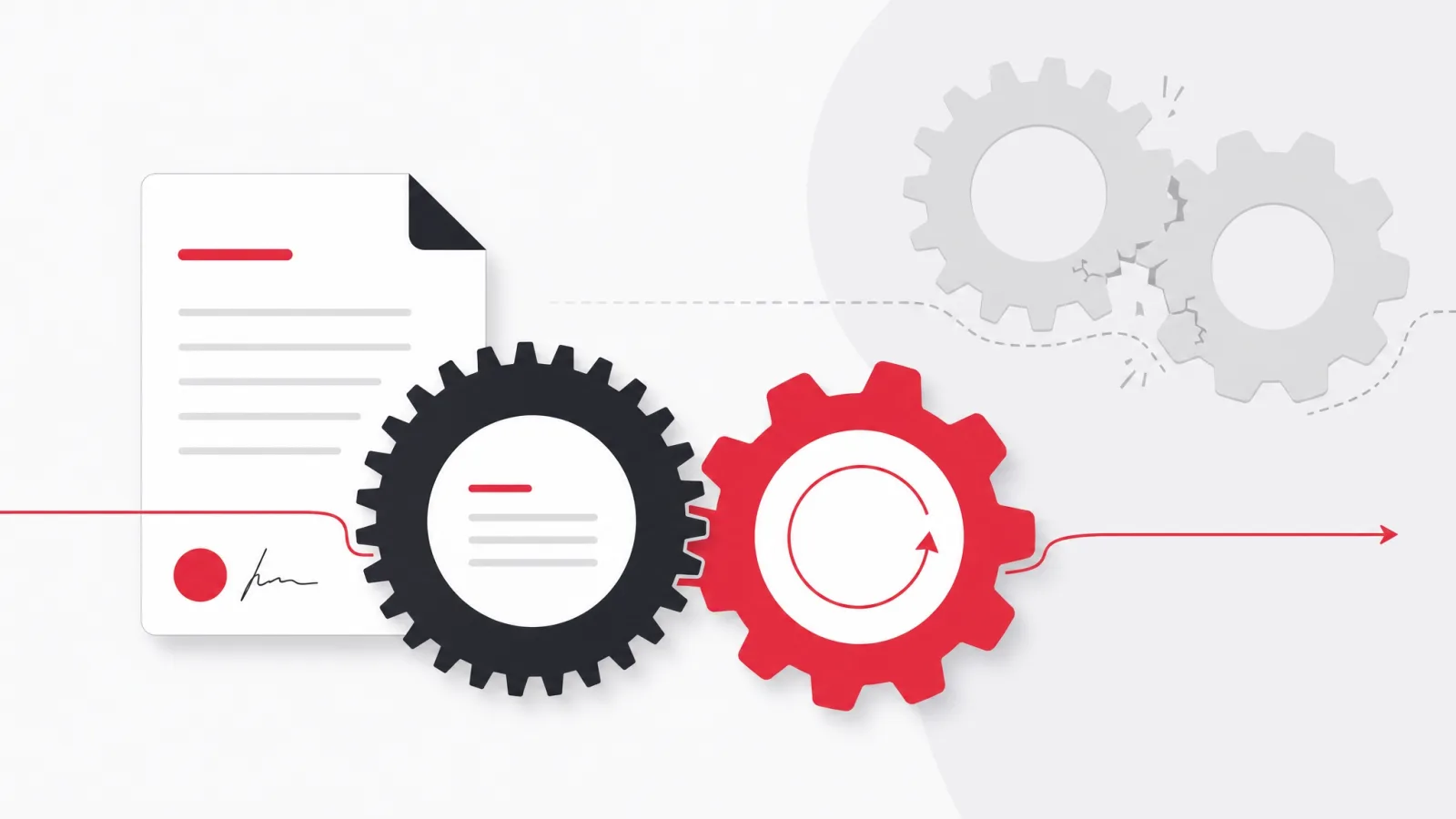 Two gear pairs, one meshing smoothly and one jamming, representing contract and method fit