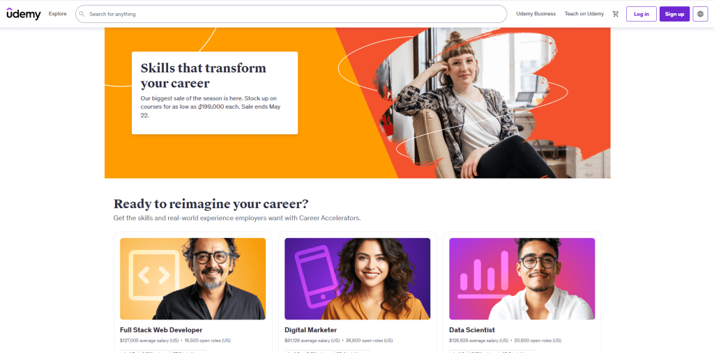 udemy website screenshot